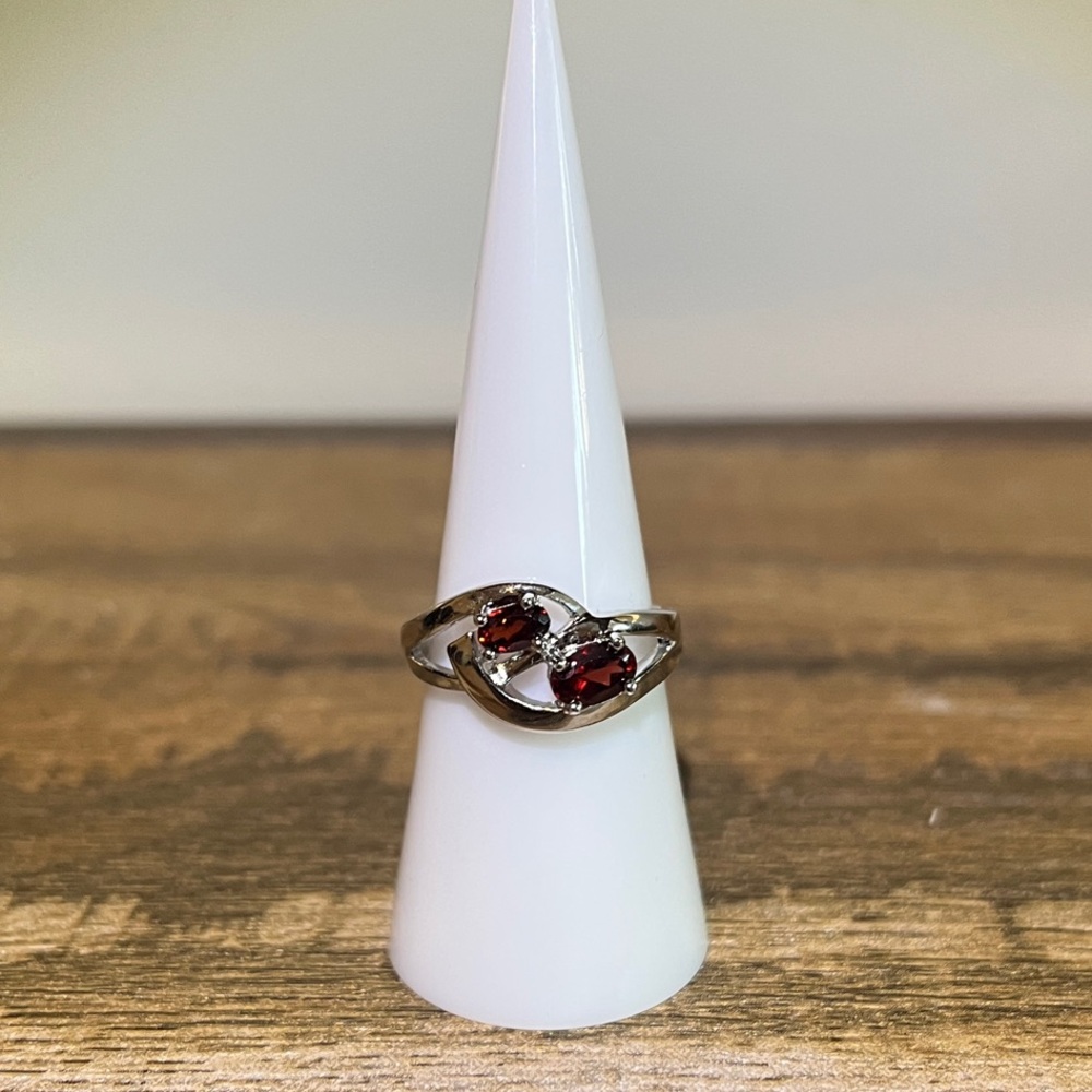 Red Garnet Sterling Silver Ring